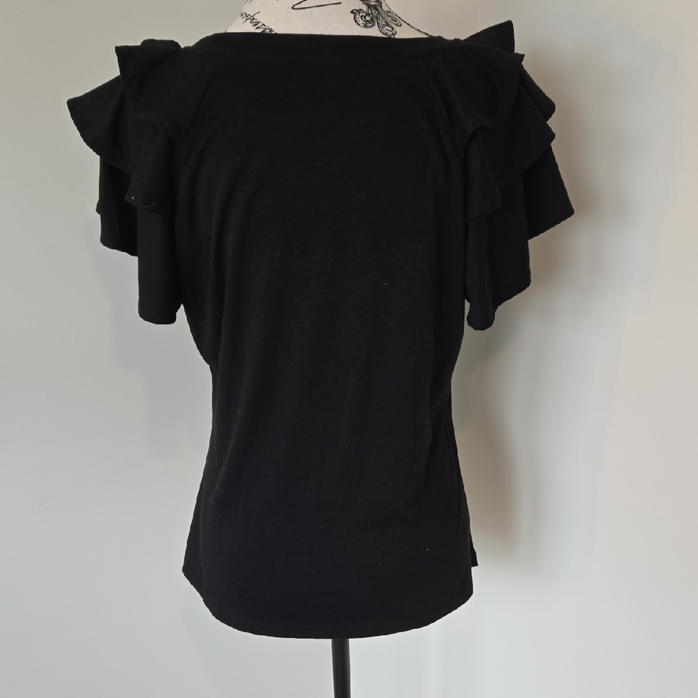 Black Ruffle Top - Picture 4 of 4